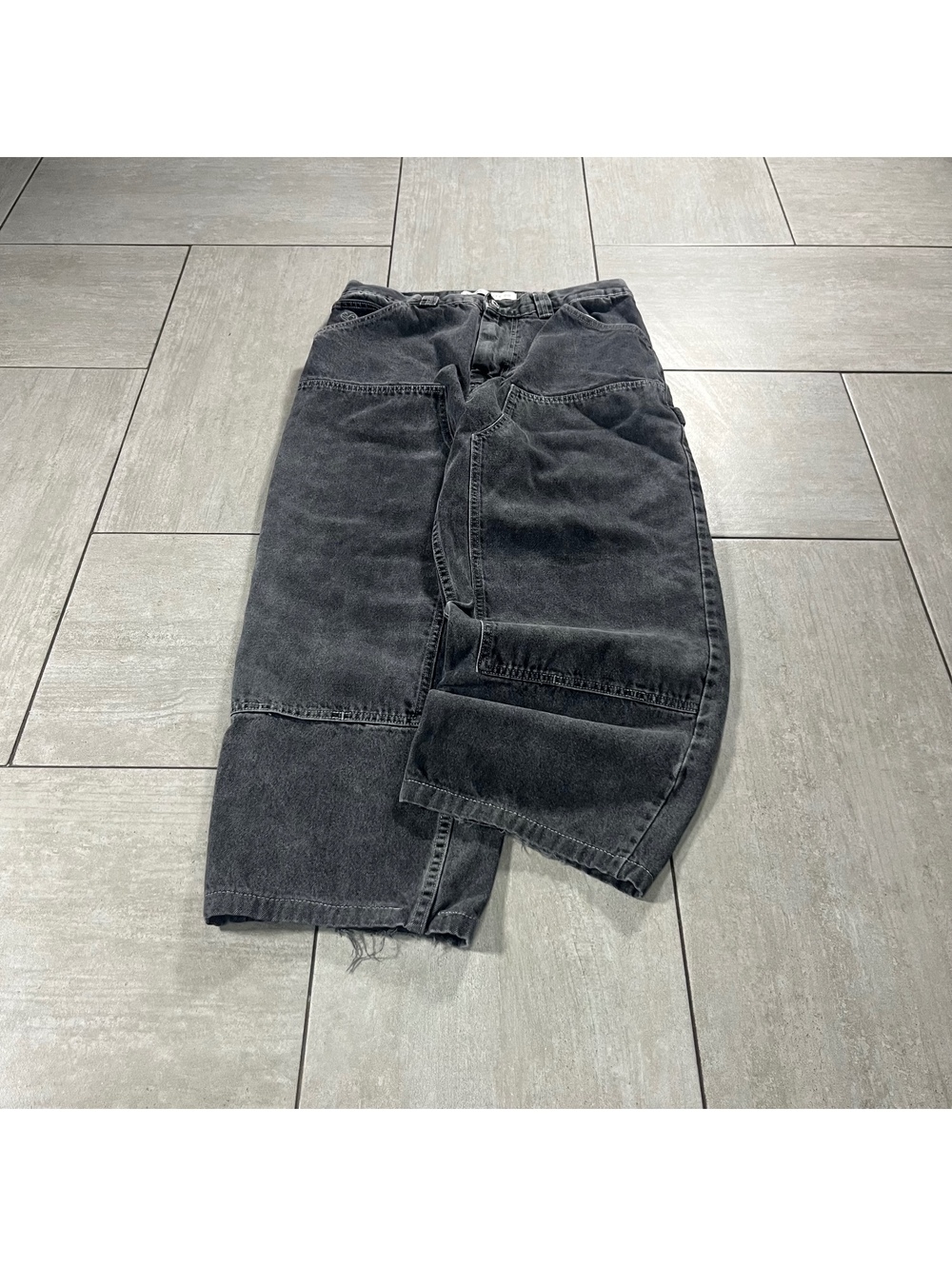 Y2K Polar skate Co. Patchwork Black Denim Pants Waist Size Medium